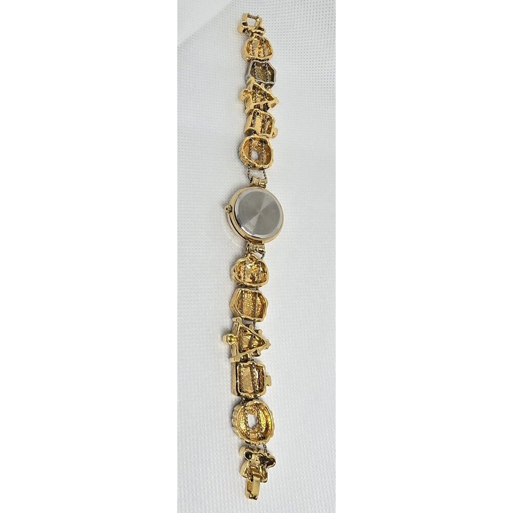 Women's Jennie B Gold Tone Christmas Santa Wrench Present Slide Charm Watch 12 - Picture 7 of 8